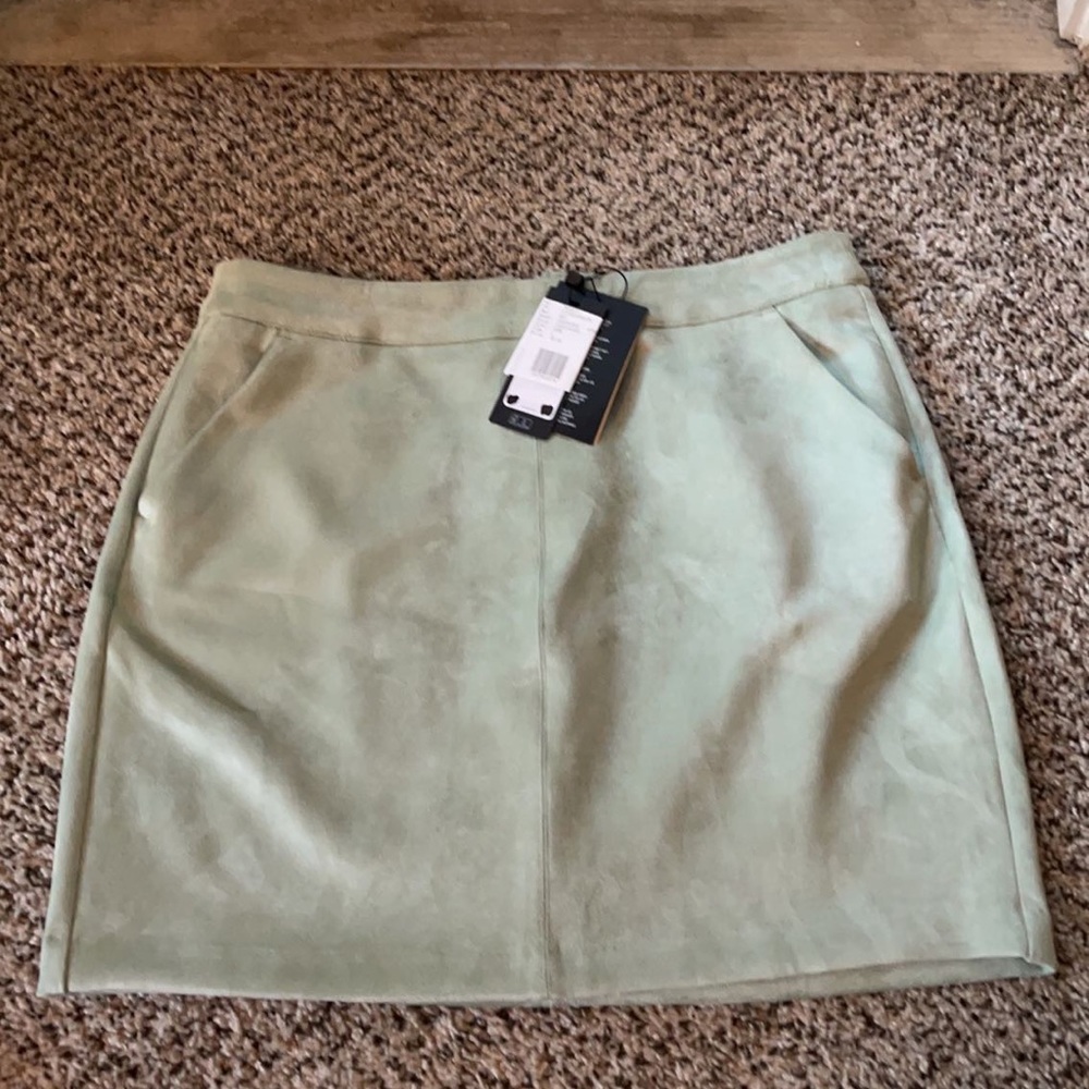 Sage green mini skirt